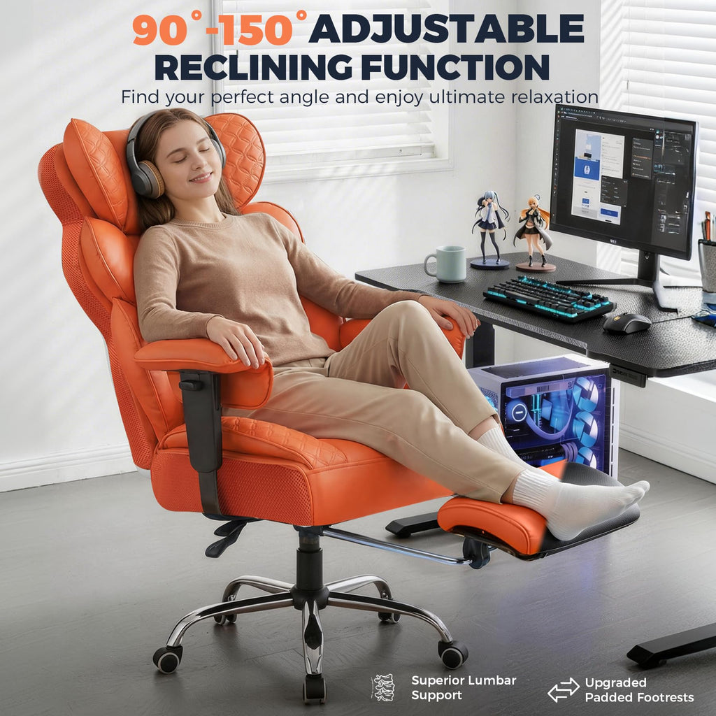 Big and Tall Ergonomic Gaming Chair with Footrest O768