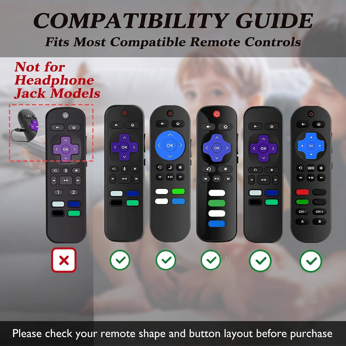 Silicone Remote Cover, 2-Pack, Glow in the Dark, Blue/Purple K76848