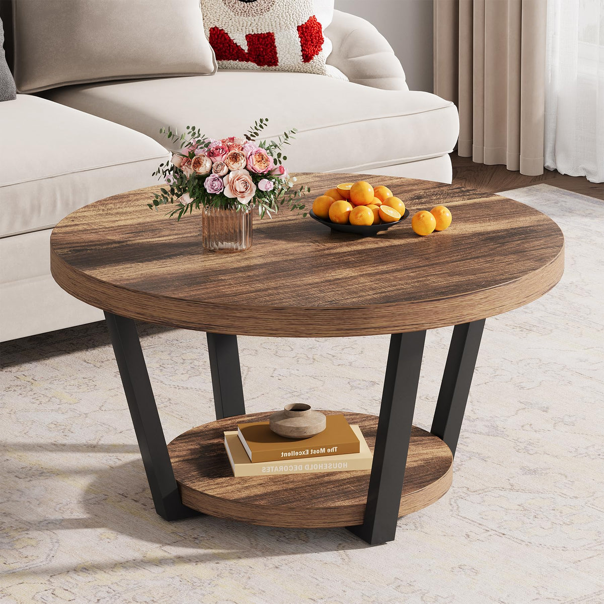 32'' Round Coffee Table with Storage J3620