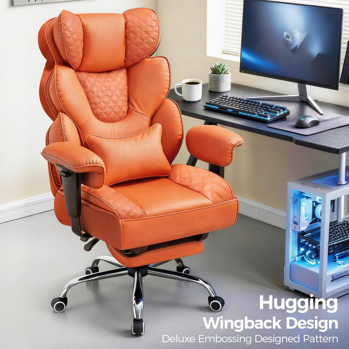 Big and Tall Ergonomic Gaming Chair with Footrest O768