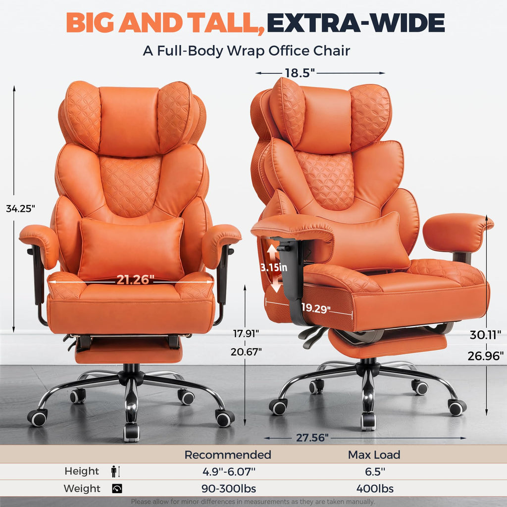 Big and Tall Ergonomic Gaming Chair with Footrest O768
