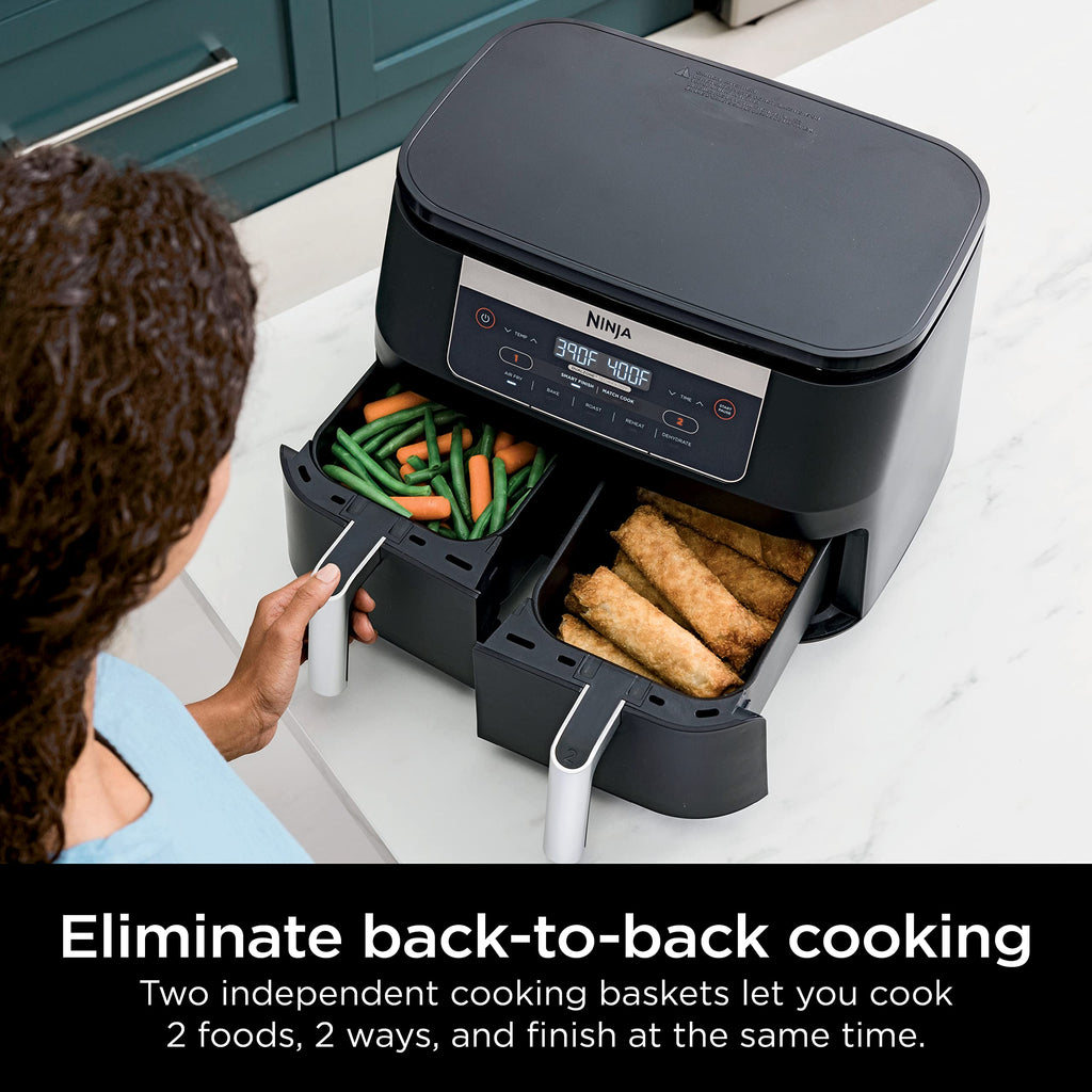 6 Quart 5-in-1 DualZone 2-Basket Air Fryer, Black C266