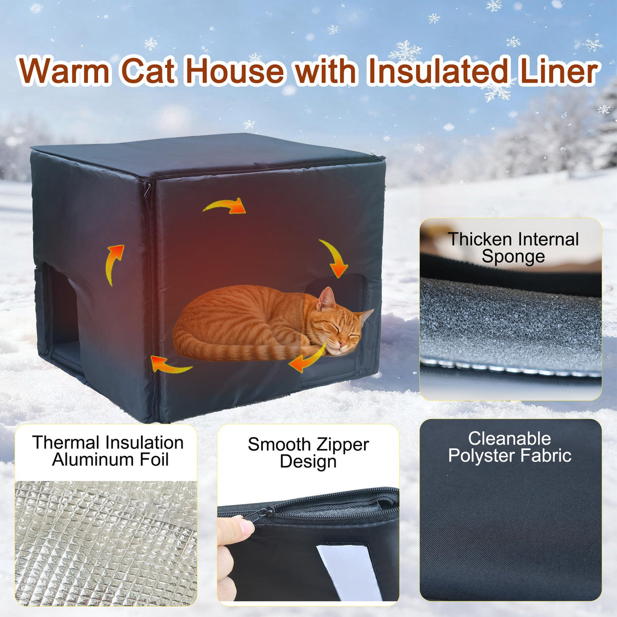 Insulated Outdoor Weatherproof Plastic Cat House F692