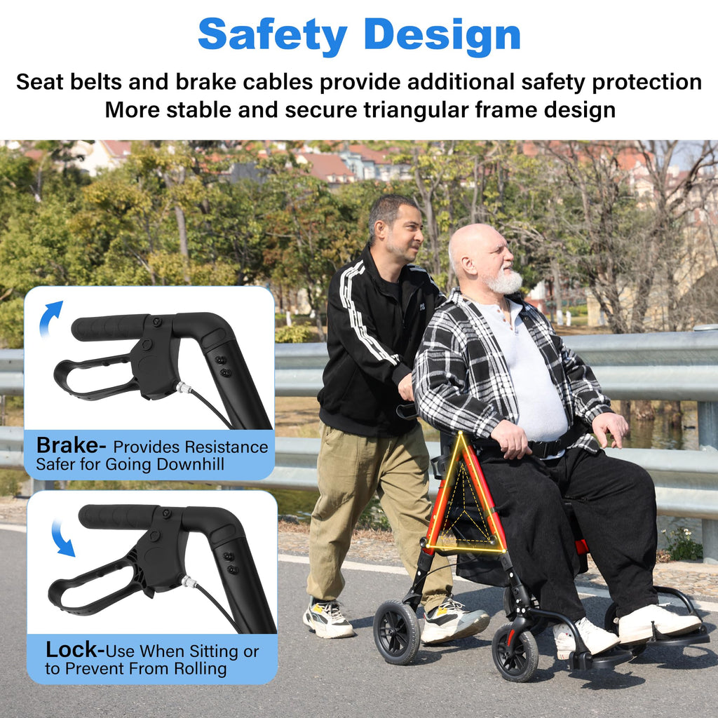 2-in-1 Rollator Wheelchair Combo Y8066