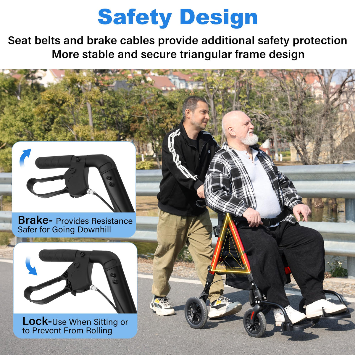 2-in-1 Rollator Wheelchair Combo Y8066