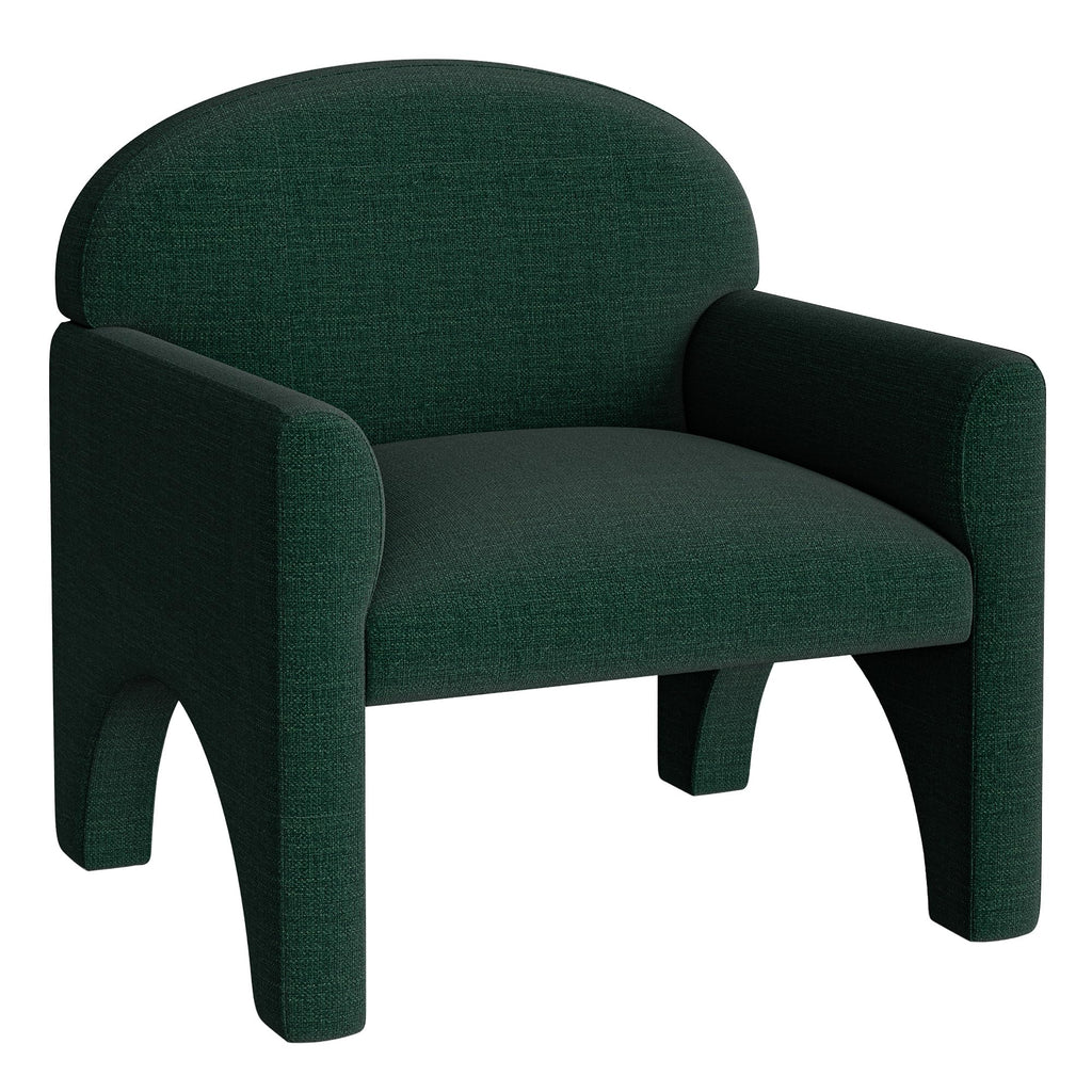 Green Upholstered Accent Chair Set of 2 with Rubber Wood Legs K197