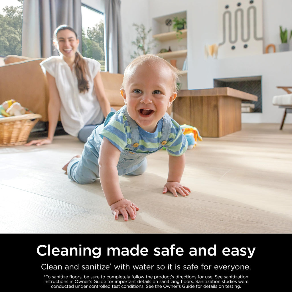 White Steam Mop with 2 Dirt Grip Pads J169