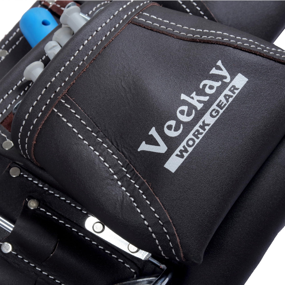 Brown Leather 2-Inch Tool Belt with 12 Pockets D15629
