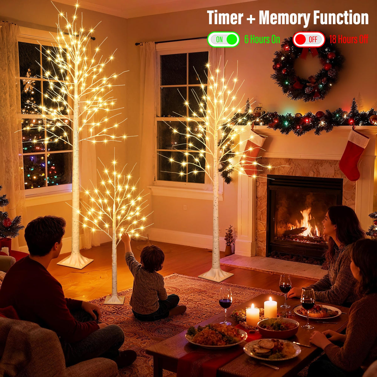 8FT 132LED Prelit Artificial Christmas Tree D73395