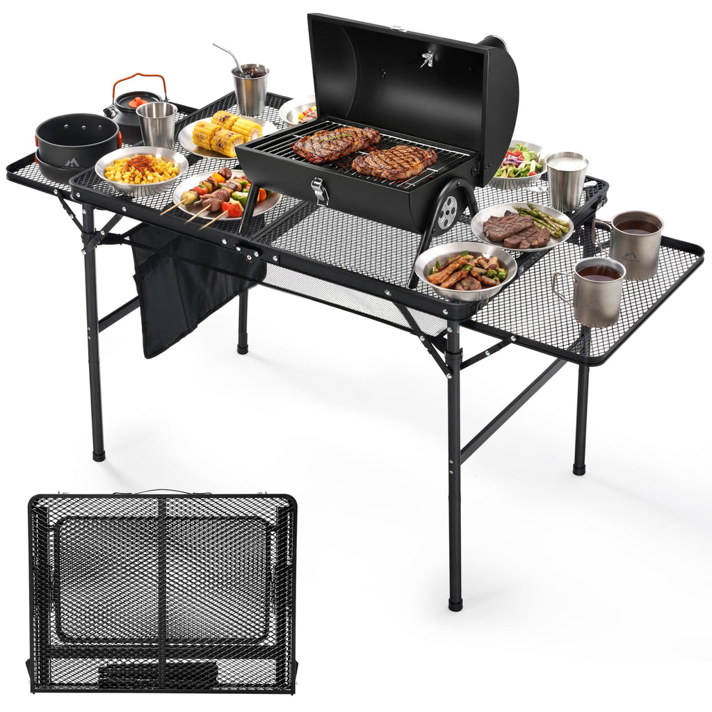 Folding Camping Table with 2 Wing Panels T794059