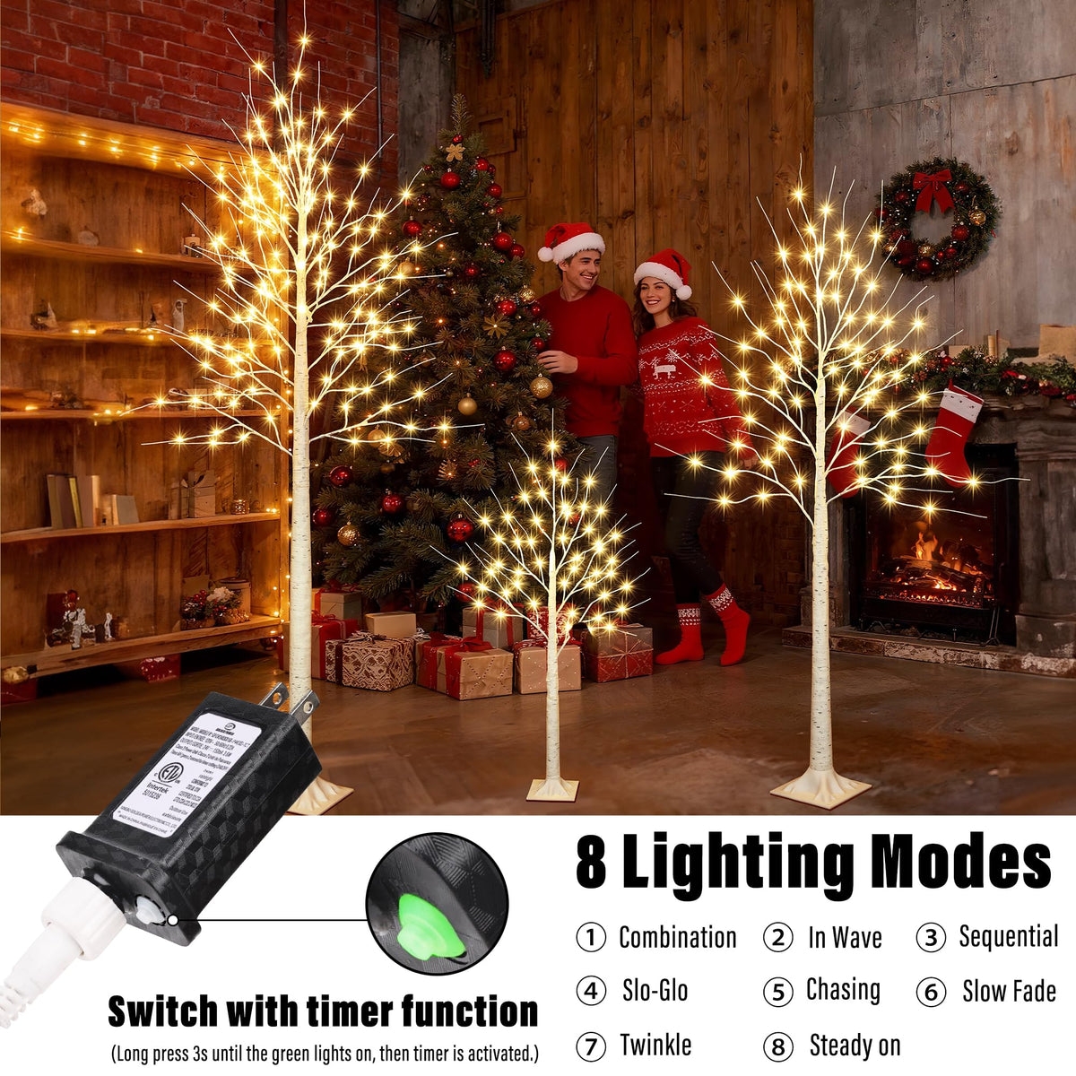 8FT 132LED Prelit Artificial Christmas Tree D73395