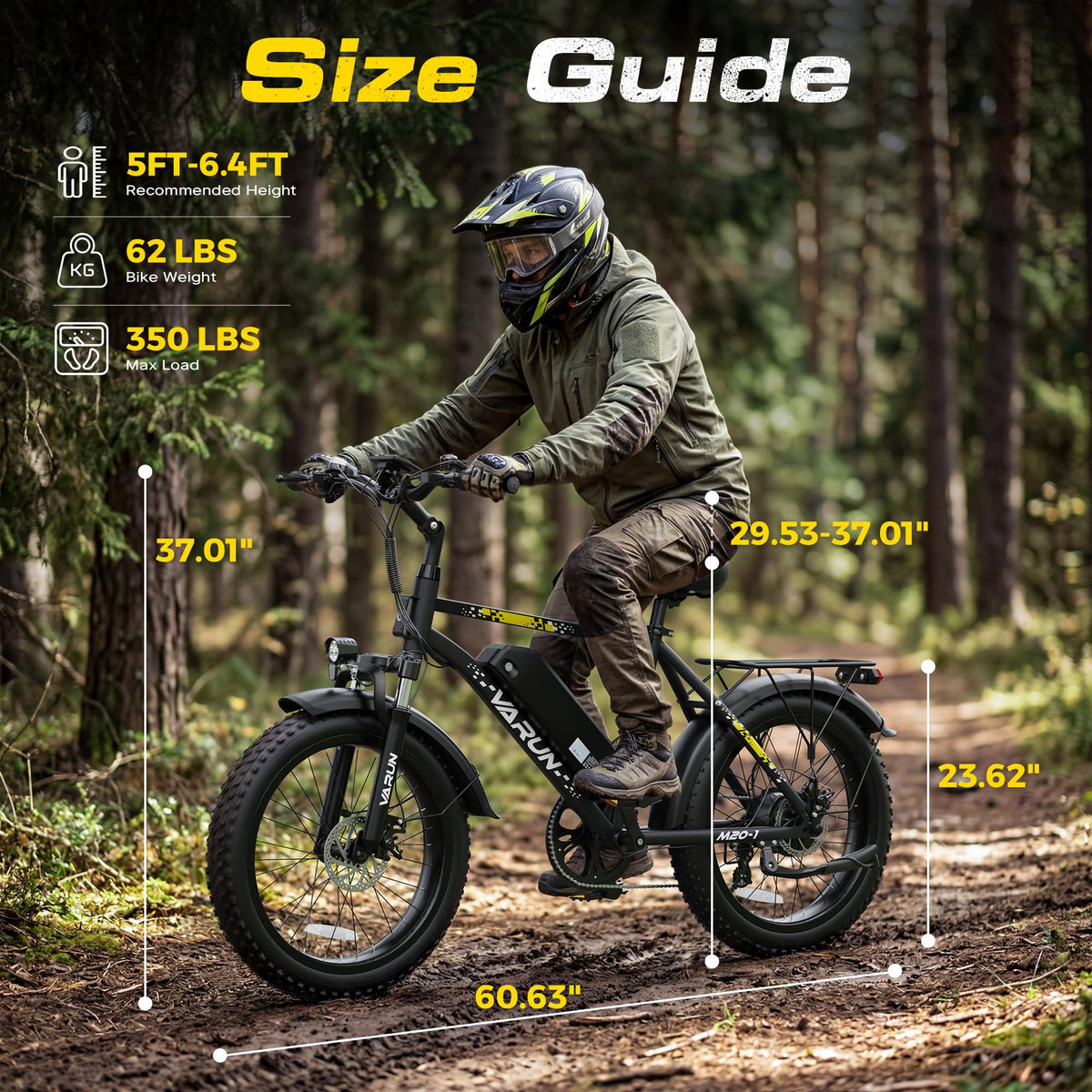 1000W Peak Motor 60+ Miles Fat Tire Electric Bike I778230